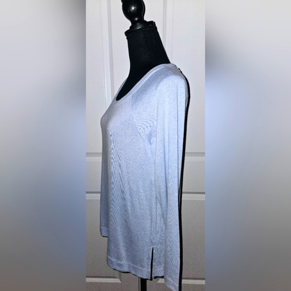 LOFT NWT Soft Crew Neck Light Blue Tunic Sweater Light Weight Sz Small - Picture 5 of 9